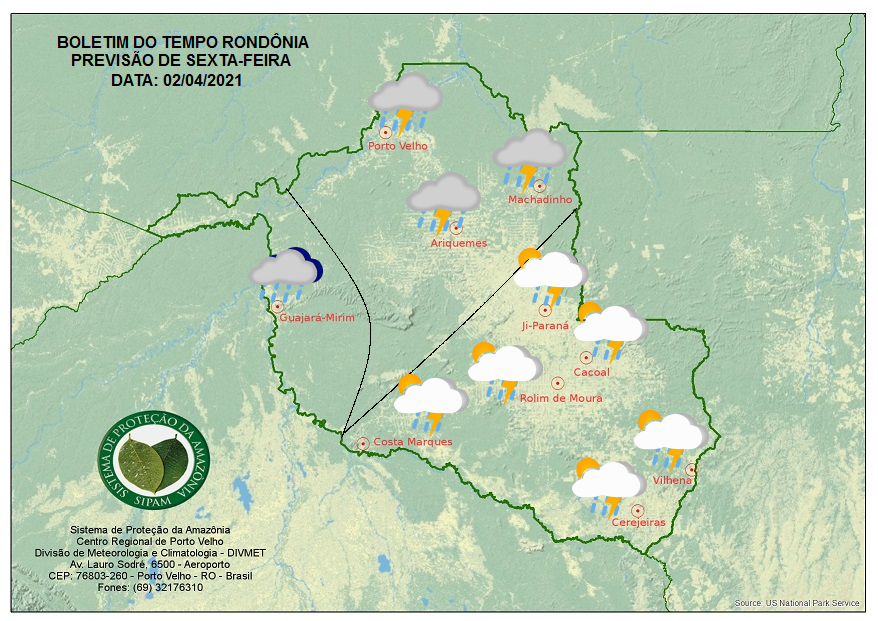 CLIMA: Sexta-feira Santa será de pouco sol e chuva entre a tarde e noite em RO