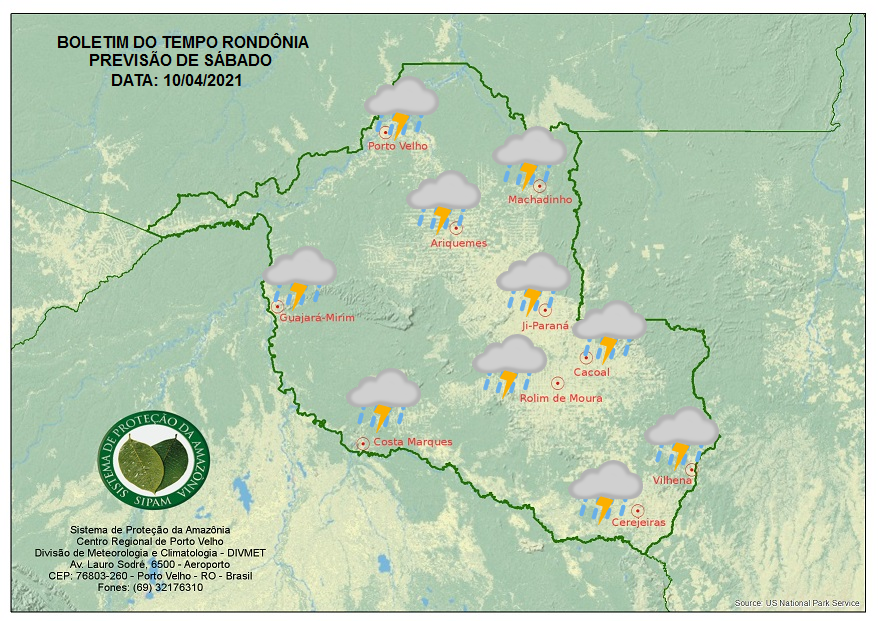 CLIMA EM RONDÔNIA: Tempo nublado e chuva em todas as regiões: veja a previsão do tempo de hoje