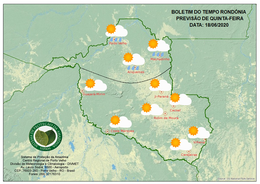 CLIMA: Confira a previsão do tempo para está quinta-feira (18) em Rondônia