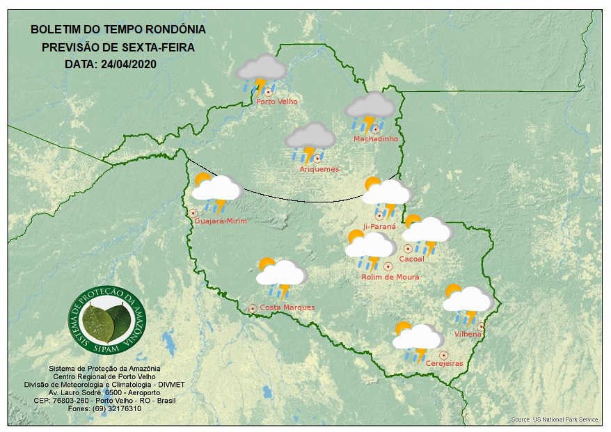 CLIMA: Confira a previsão do tempo para está sexta-feira em Rondônia