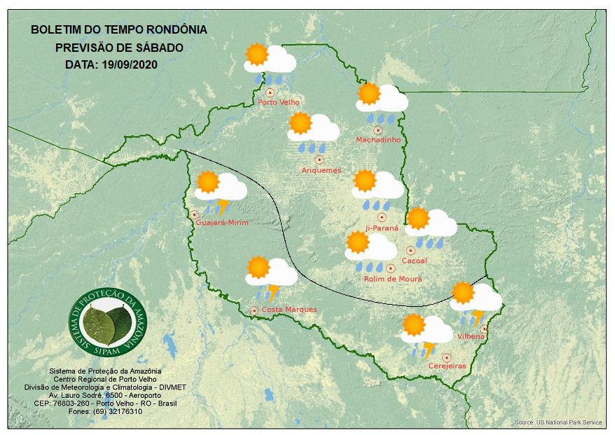 CLIMA: Veja previsão do tempo para este sábado (19) em Rondônia