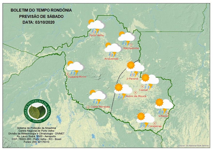 BOLETIM DO TEMPO: Veja a previsão do tempo para este sábado (3) em Rondônia