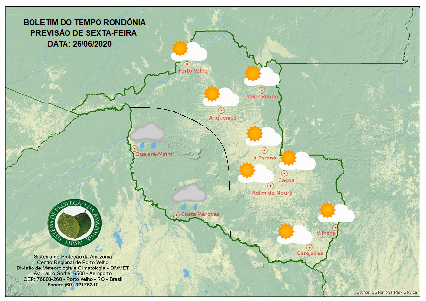 SEXTA-FEIRA EM RO: Frente fria derruba temperaturas no Vale do Guaporé; capital segue com calor