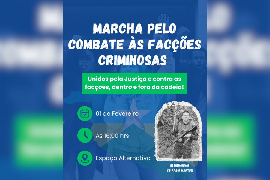 MANIFESTAÇÃO: Populares realizam marcha memorial pelo combate contra facções criminosas 