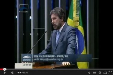 Em discurso Raupp defende Dilma e descarta impeachment - Vídeo