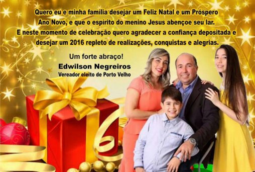 Mensagem de Natal do vereador Edwilson Negreiros