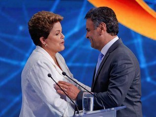 Aécio e Dilma sobem tom, se acusam e esquecem propostas no 1º debate do 2º turno