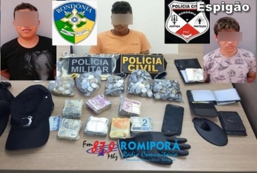 Polícia Militar prende trio que praticou crimes durante a madrugada 