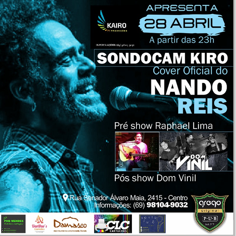 Nando Reis Cover dia 28 de Abril no Grego Original