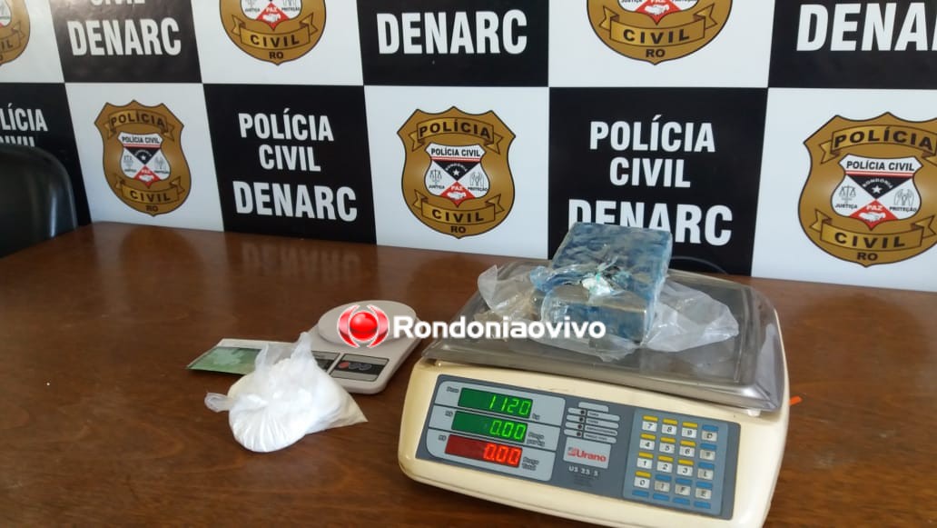 DENARC: Traficante preso com droga em Cacoal escondia mais cocaína na capital