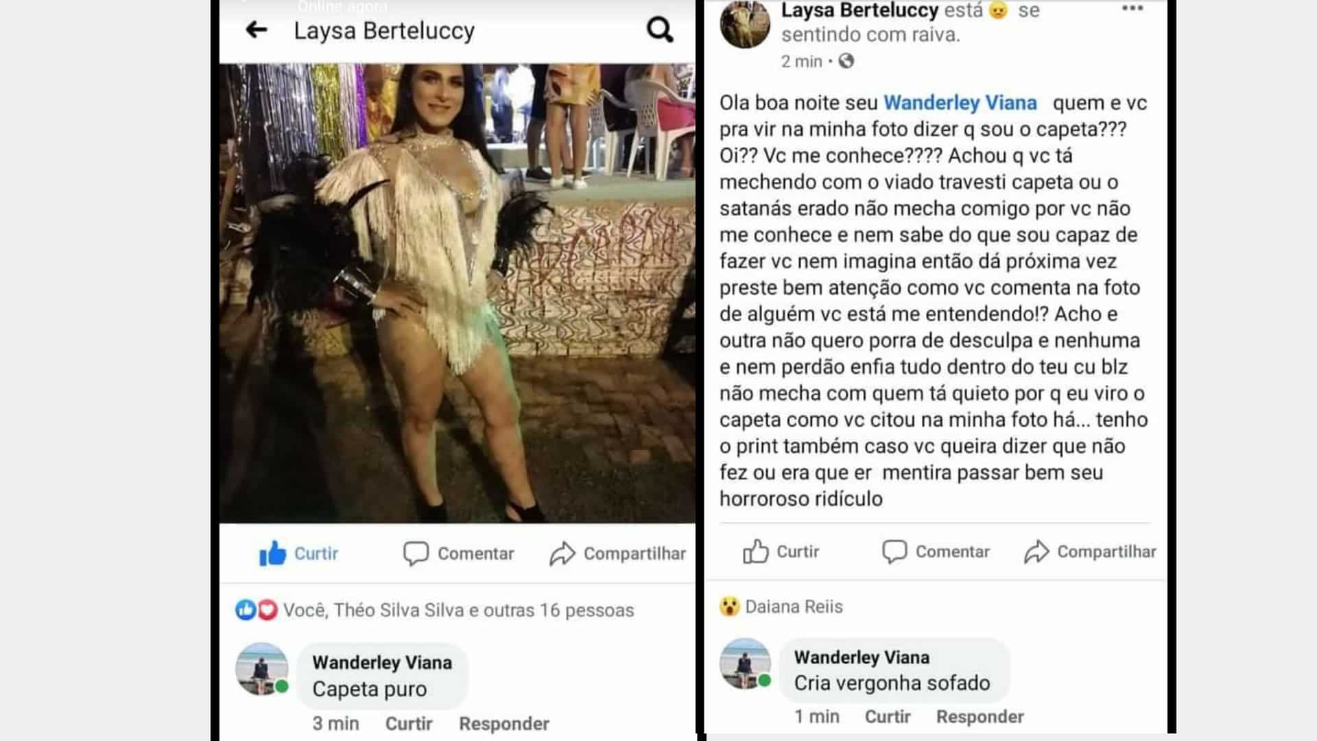 TRETA: Transexual se revolta com ofensa de ex-prefeito nas redes sociais