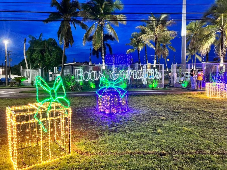 Milhares de lâmpadas LED fazem parte da iluminação de Natal da Energisa