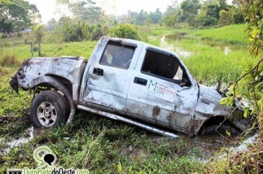 Motorista perde controle de carro e cai dentro de córrego 