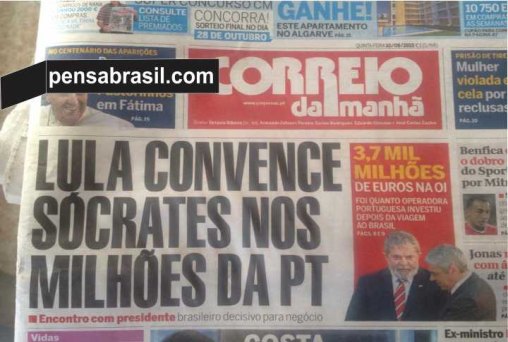 LULA se complica mais em PORTUGAL e jornal anuncia 3,7 milhões de Euros na Oi