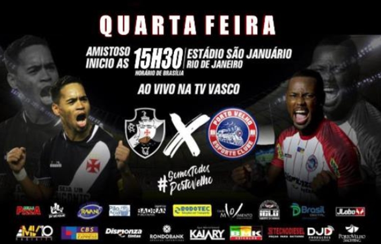 PREPARAÇÃO: Porto Velho realizará amistoso contra o Vasco amanhã no Rio