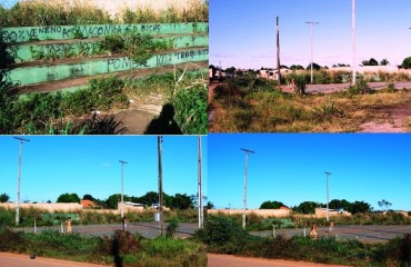 ABANDONO – Quadra de esporte do bairro Pombal vira ponto de usuários e traficantes de drogas – Confira fotos