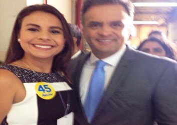 Mariana Carvalho acompanha Aécio no debate da Record e destaca desempenho do tucano