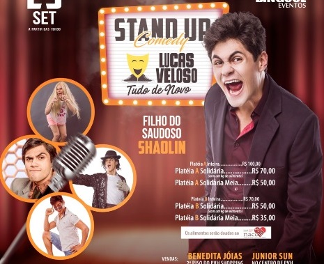 SORTEIO: Concorra a ingressos para o Stand up do comediante Lucas Veloso