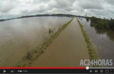 Site do Acre divulga imagens aéreas das alagações da região de Abunã e Mutum - VÍDEO