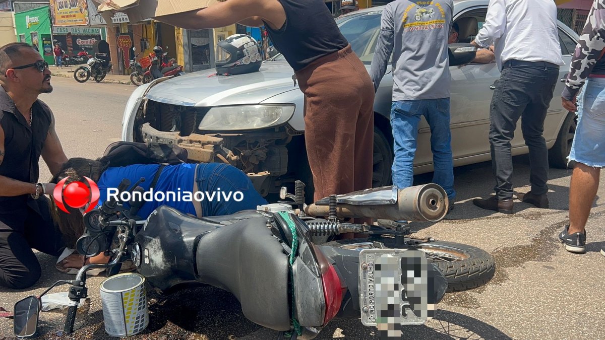 VÍDEO: Mulher em moto sofre grave acidente na Amazonas