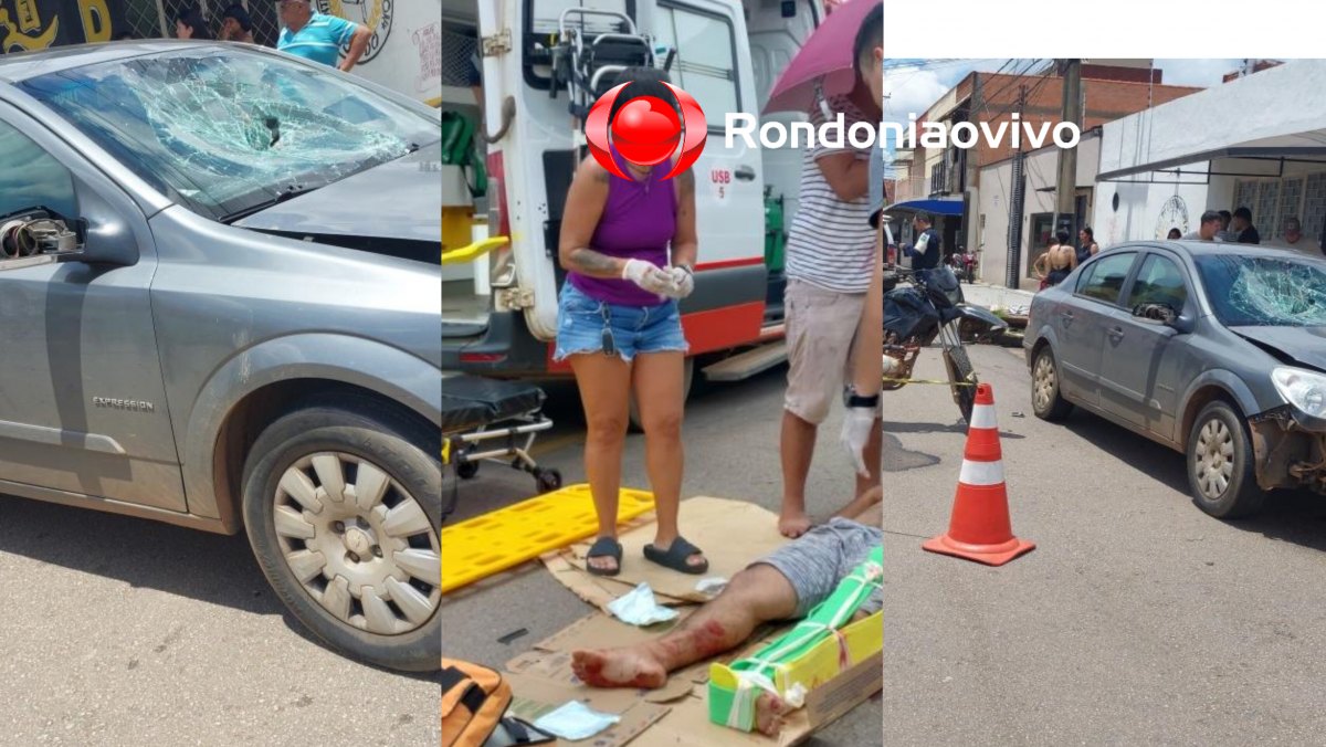 VÍDEO: Motociclista tem fratura exposta em gravíssima colisão frontal 