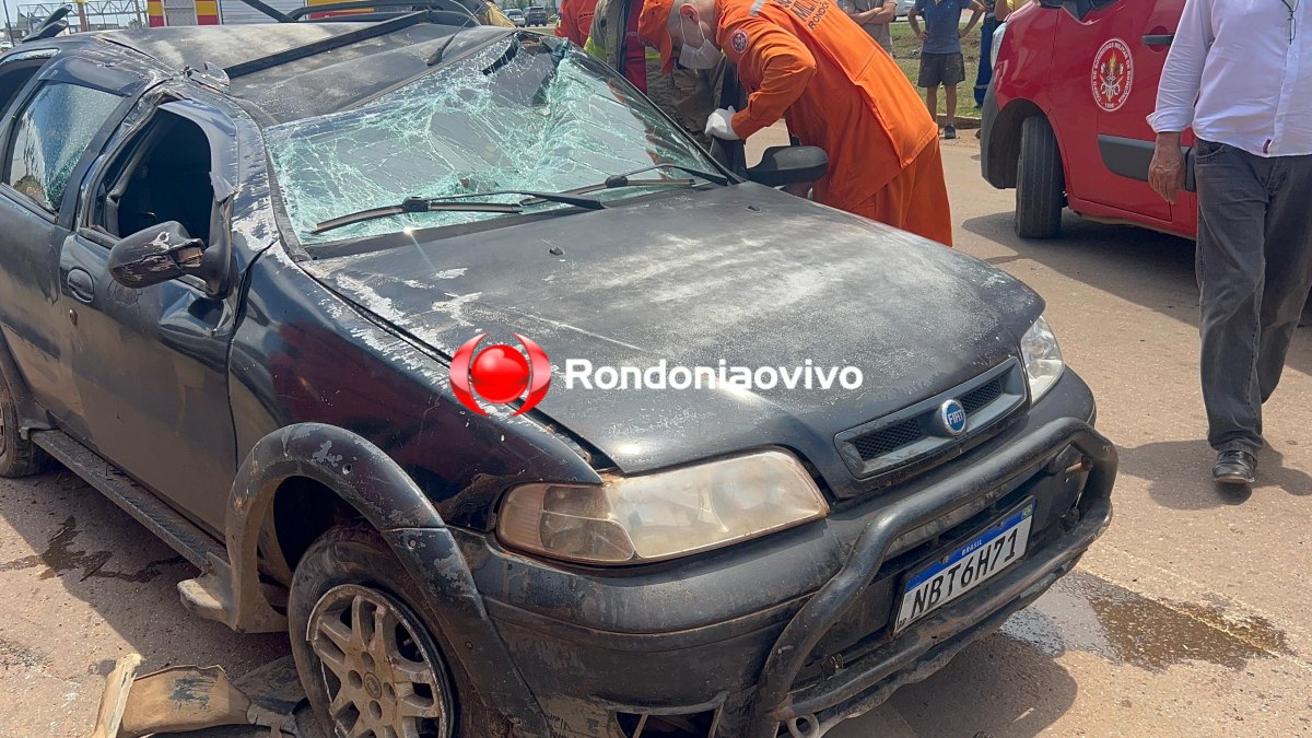 VÍDEO: Motorista fica preso nas ferragens em grave capotamento na BR-364 