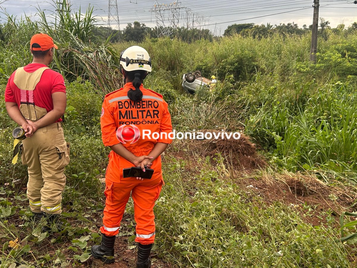 VÍDEO: Grave acidente com capotamento é registrado na BR-364; Carro caiu em ribanceira