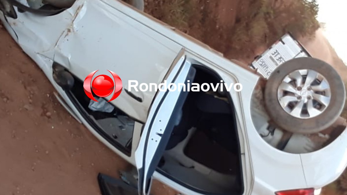 PERDEU O CONTROLE: Casal fica ferido após grave acidente com capotamento na Estradas da Penal 
