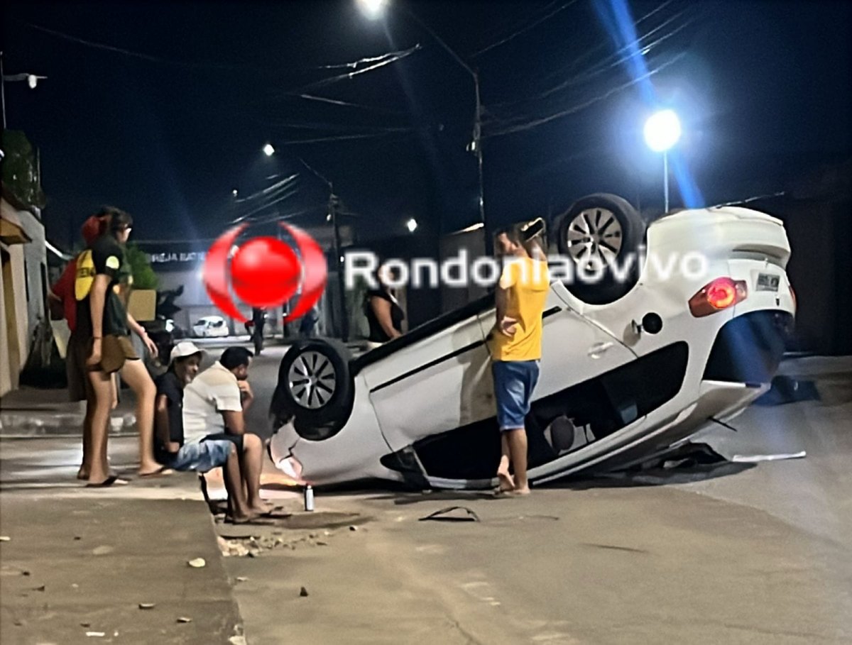 VEJA VÍDEO: Motorista foge após acidente com capotamento na zona Sul 