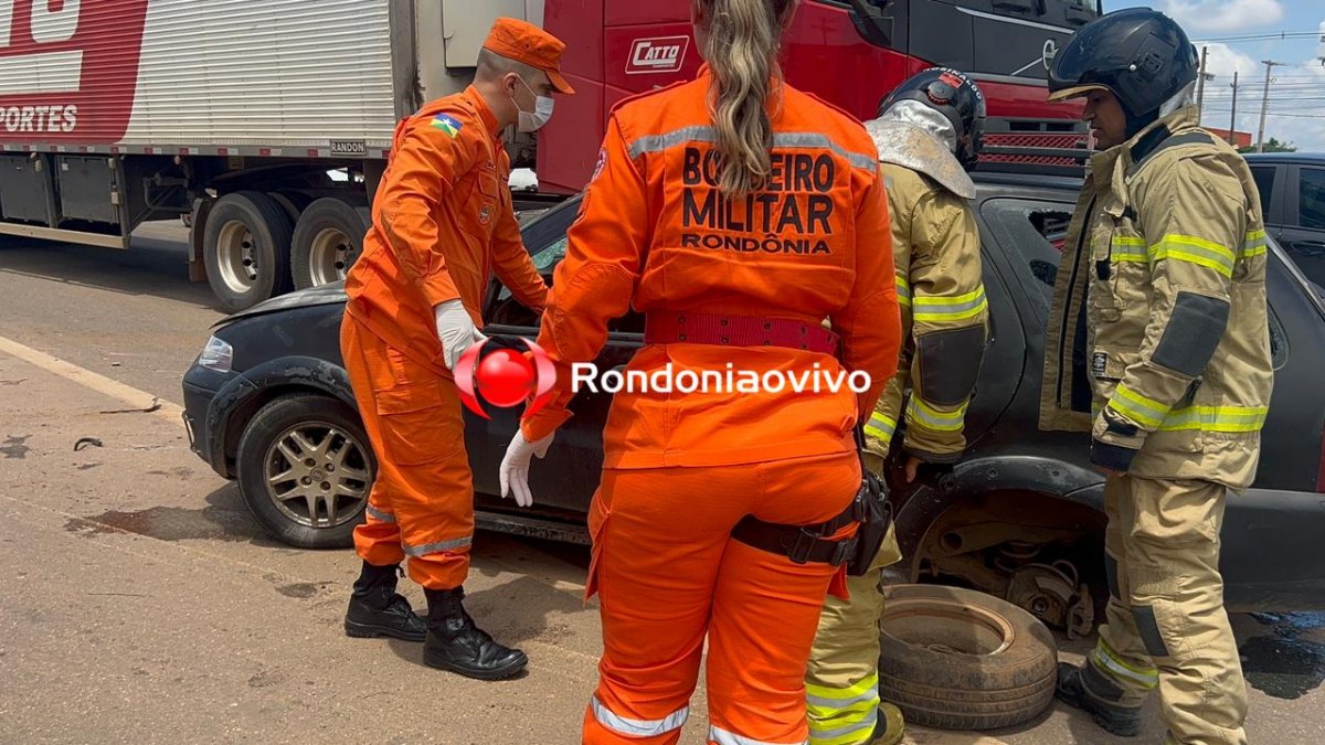 VÍDEO: Motorista fica preso nas ferragens em grave capotamento na BR-364 