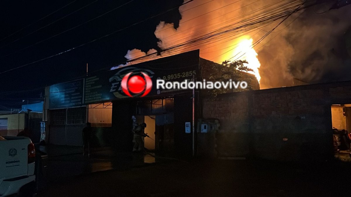 VÍDEOS: Incêndio de grande proporção atinge centro automotivo na capital 