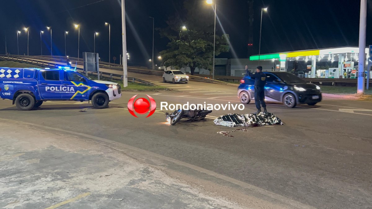 TRAGÉDIA: Motociclista morre atropelado por carreta na descida de viaduto
