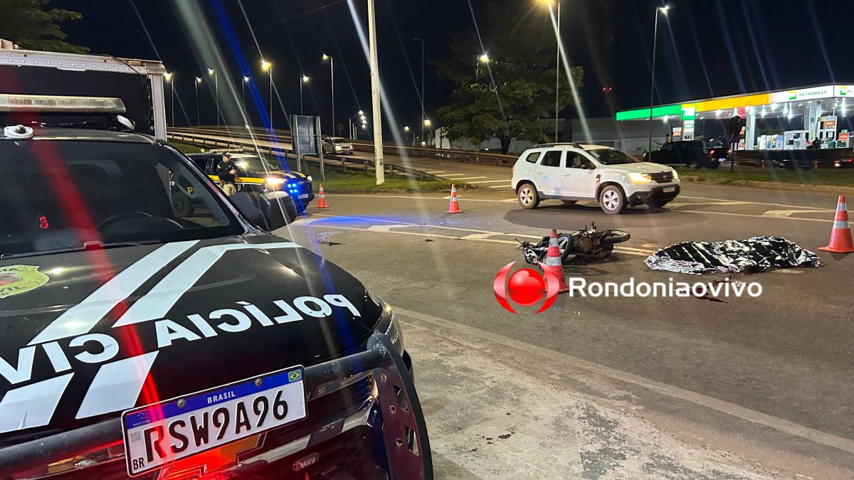 TRAGÉDIA: Motociclista morre atropelado por carreta na descida de viaduto