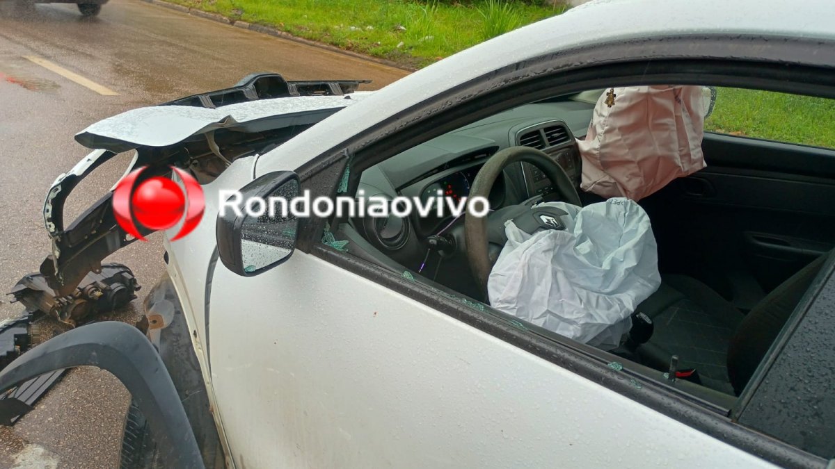 VÍDEO: Forte batida entre carros de aplicativo deixa mulher ferida