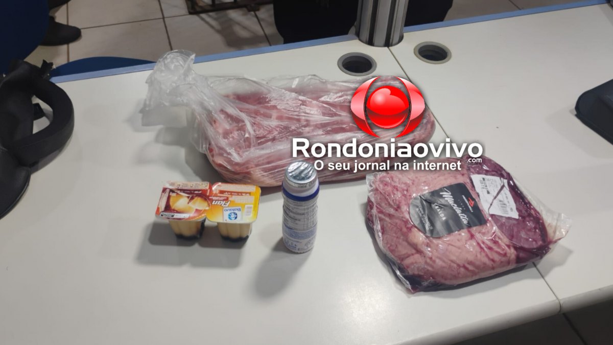 VÍDEO: Homem é preso por furto de contrafilé e iogurte no supermercado Nova Era