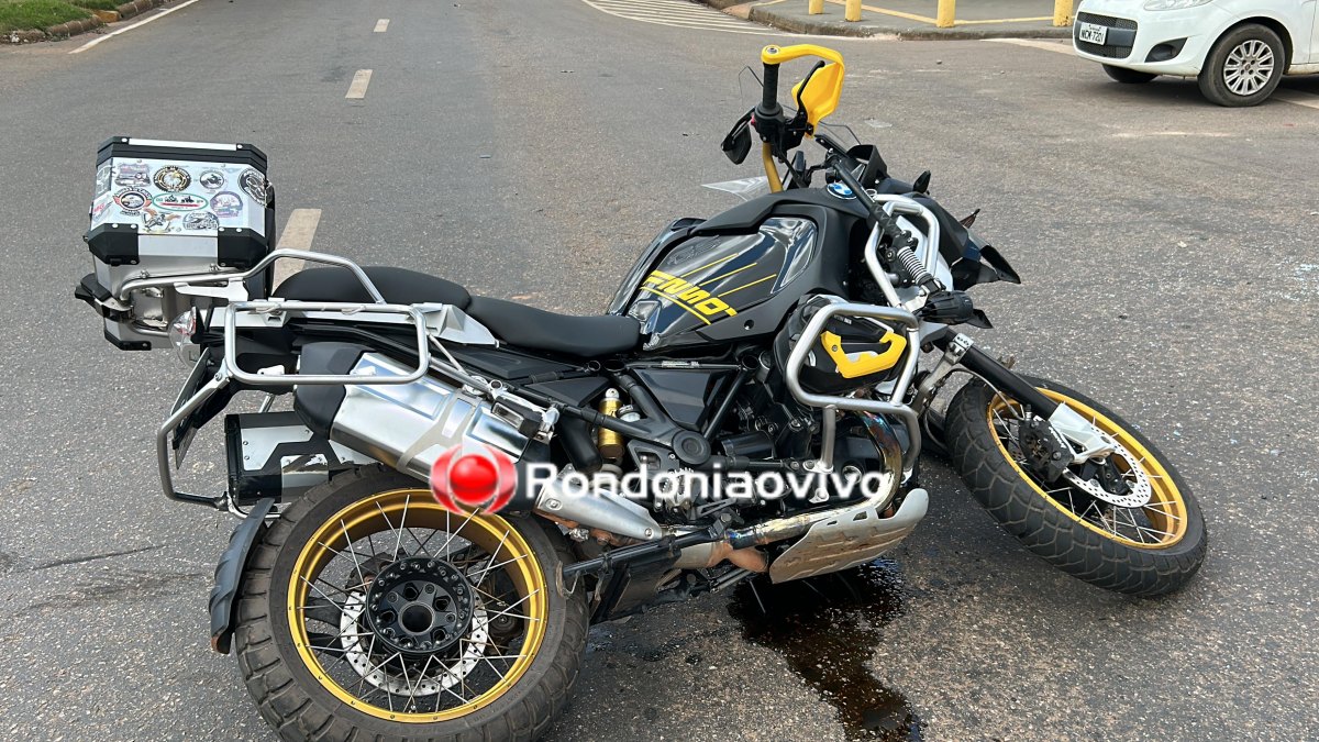 NA CAÚLA: Advogado em moto BMW de alta cilindrada sofre grave acidente
