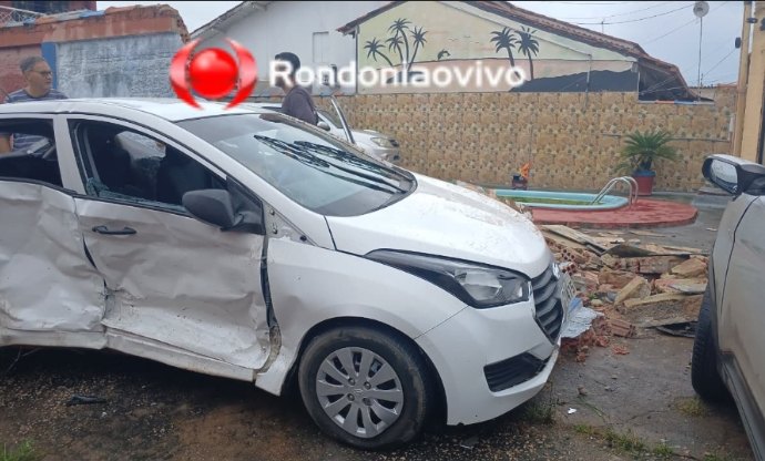 DERRUBOU MURO: Vídeo mostra grave acidente com capotamento que deixou feridos na Sucupira 