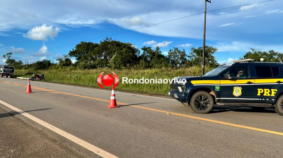 VÍDEO: Idoso morre após colisão entre motocicleta e carreta na BR-319