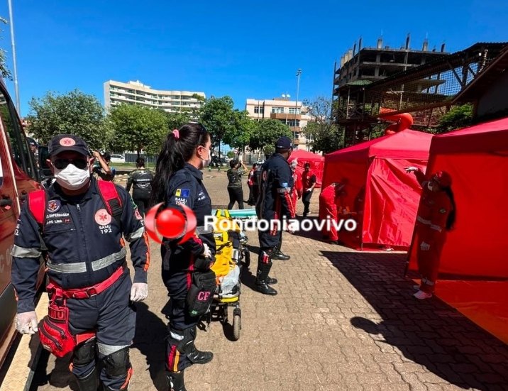 TREINAMENTO: Samu e Bombeiros fazem grande operação de evacuação no Shopping