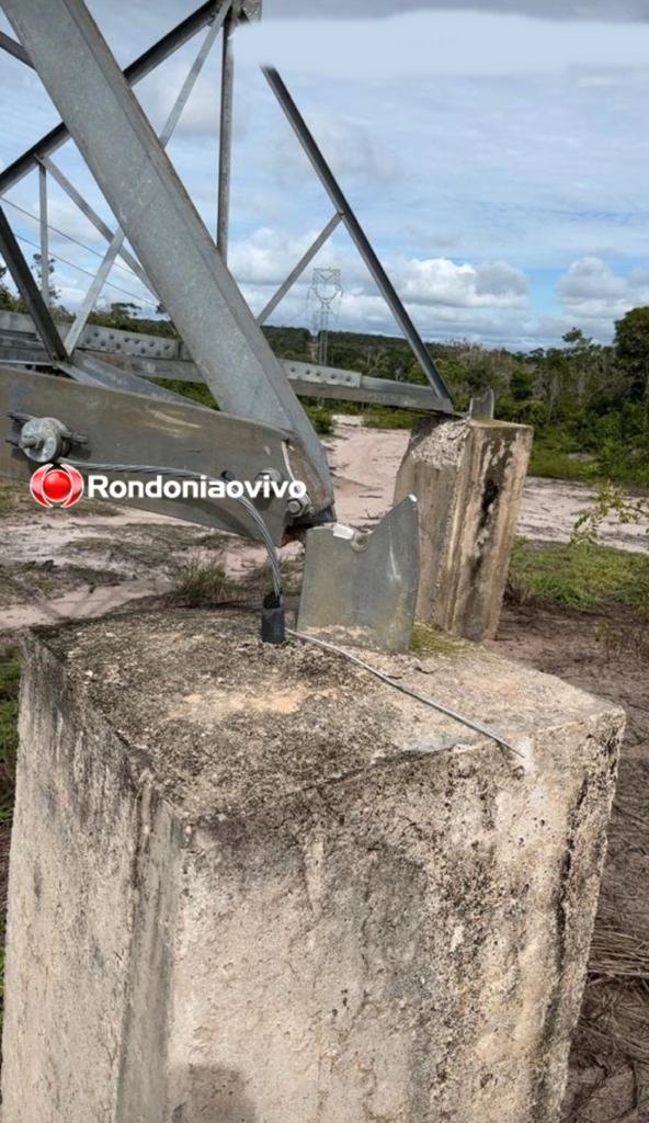 VANDALISMO: Mais uma torre de transmissão é derrubada em Rondônia 