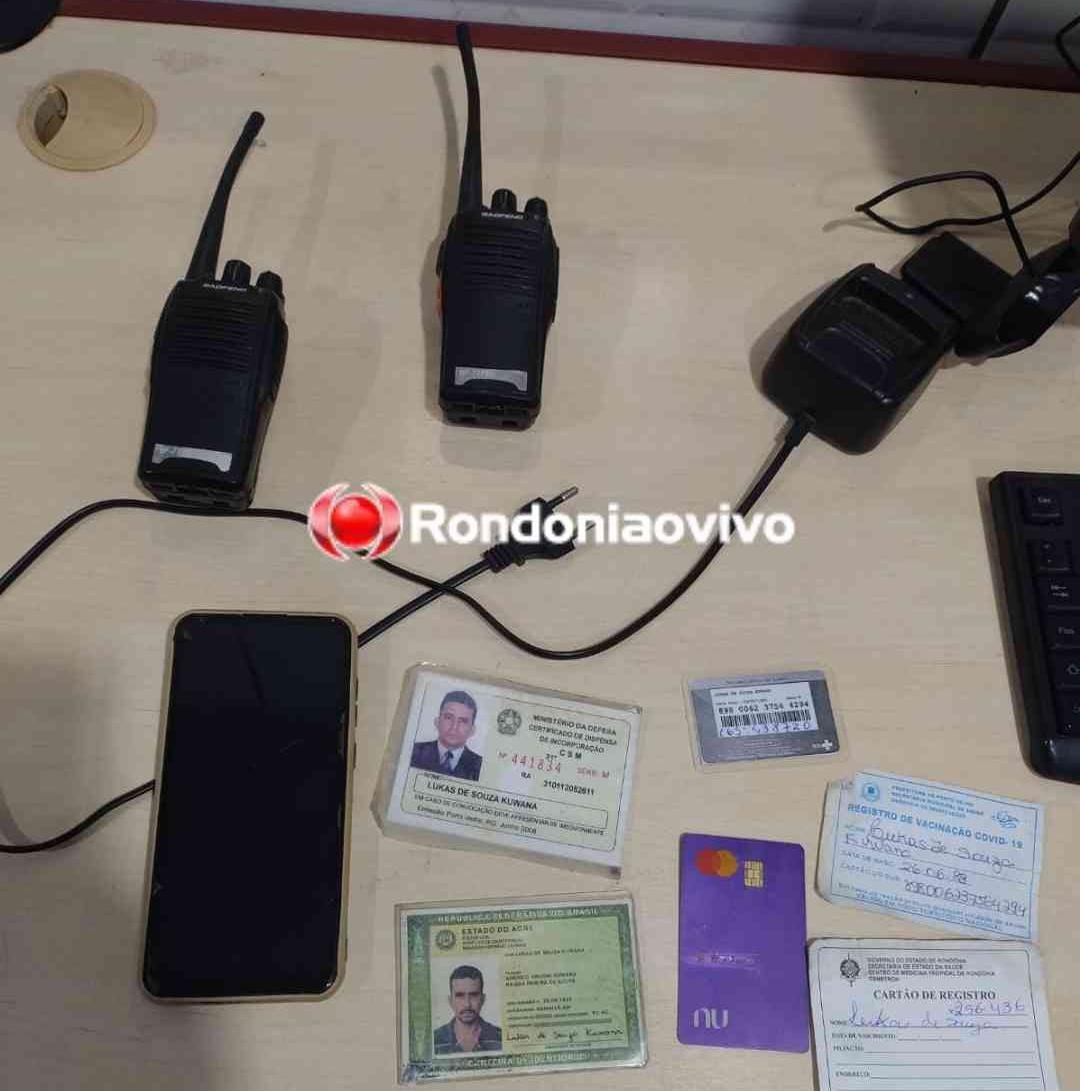 AÇÃO DO 2°DP: Ex-policial foi preso com documentos falsos e rádios HT's