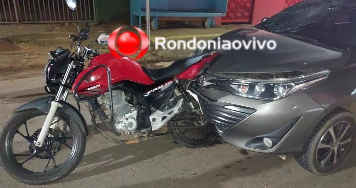 SEM HABILITAÇÃO: Moto fica engatada em carro após grave acidente com duas vítimas na Amazonas 
