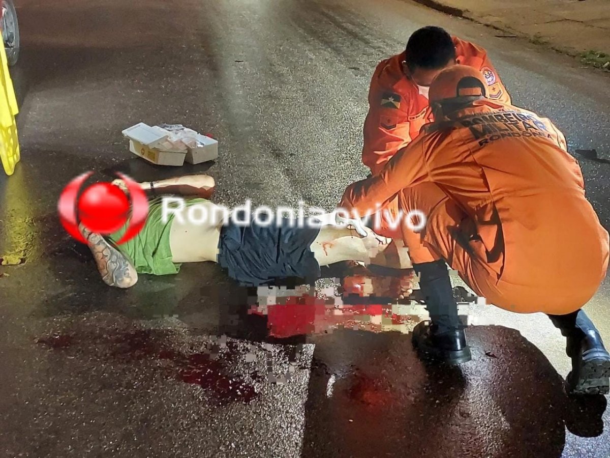 INCONSCIENTE: Motociclista fica em estado grave ao bater em cheio contra carro parado 