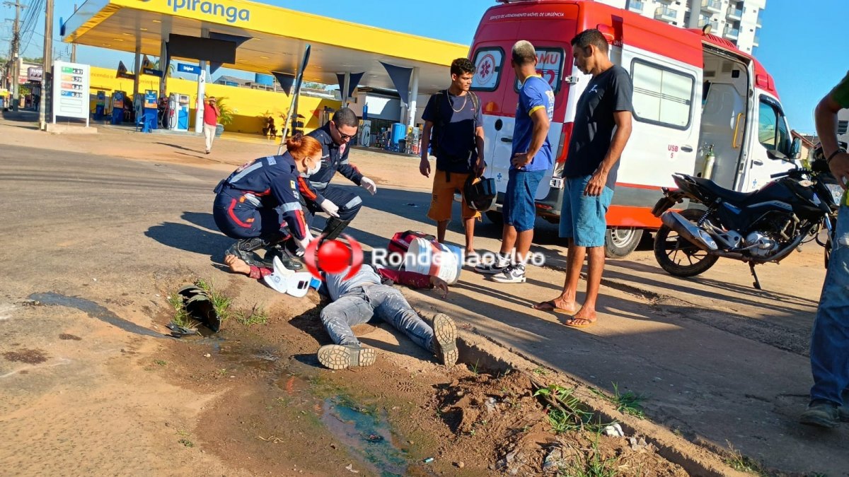 ESCAPOU DA MORTE: Grave acidente é  registrado entre moto e caminhão na Avenida Calama