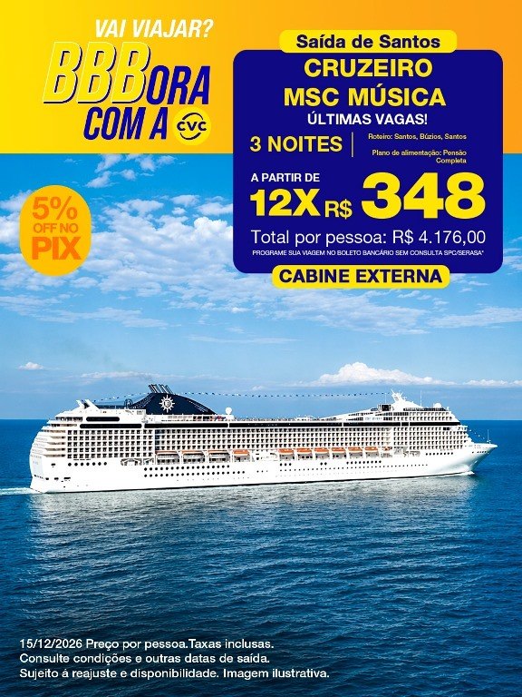 VAI VIAJAR: Aproveite as ofertas imperdíveis da CVC Viagens 