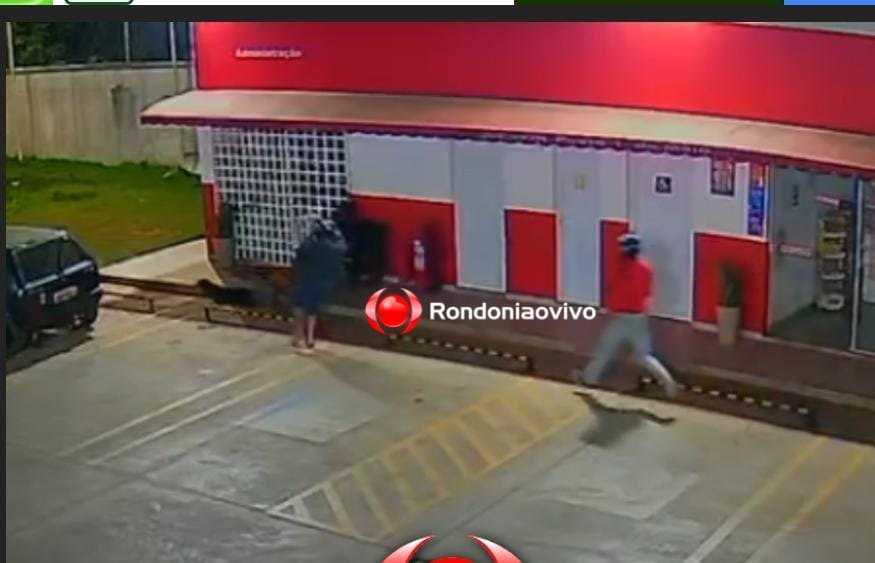 VÍDEO: Bando armado invade posto, espanca trabalhador e arromba cofre