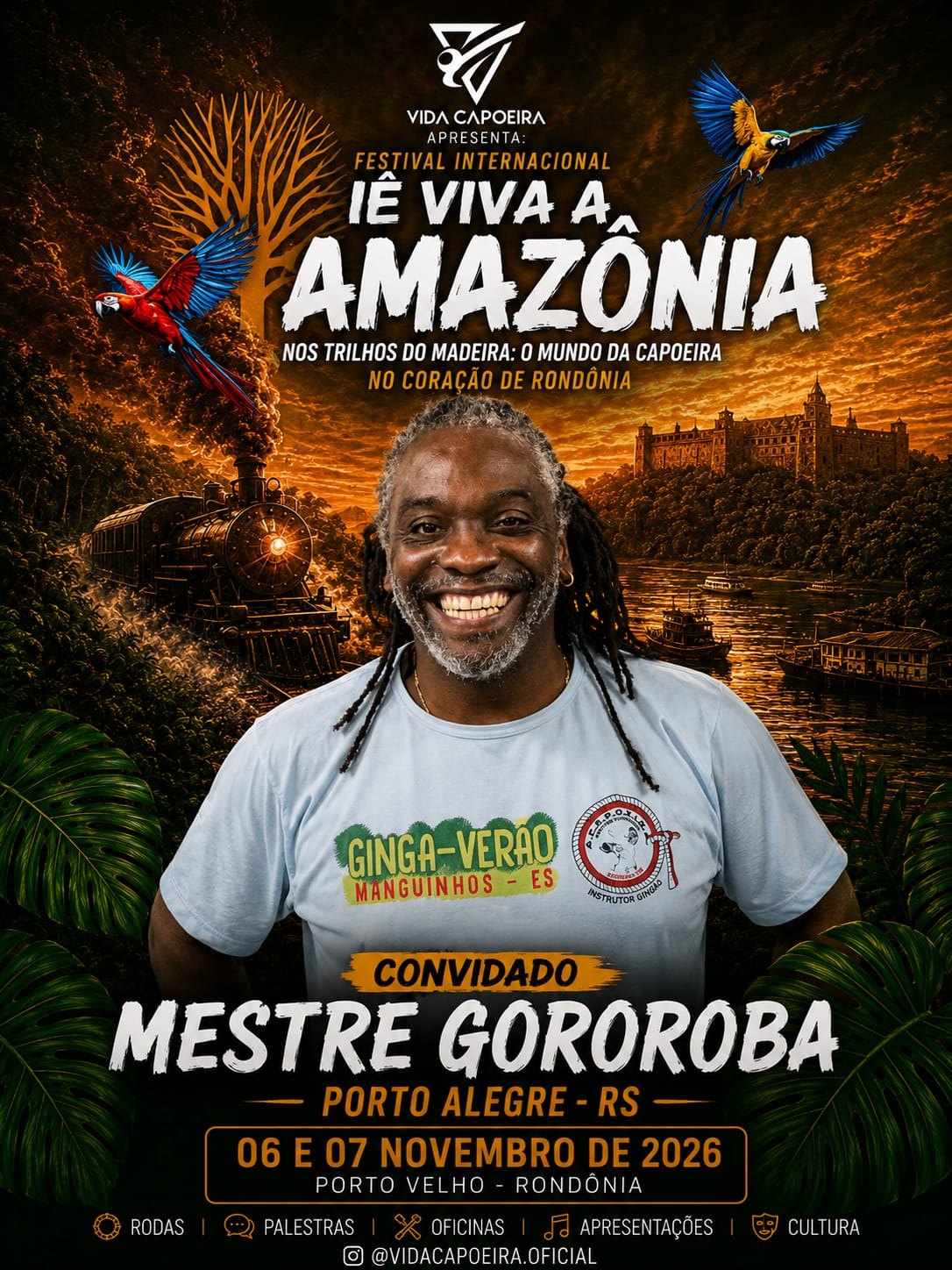 CULTURA: Festival Internacional de Capoeira leva mestres e cultura afro-amazônica a PVH