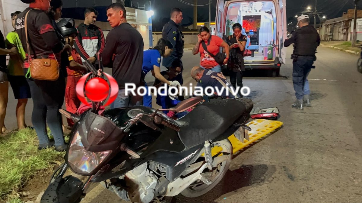 VÍDEO: Motorista de carro foge após causar acidente e deixar mulher em moto ferida
