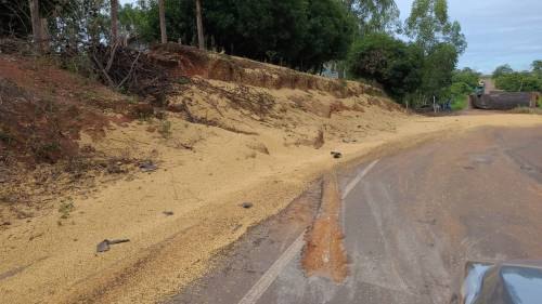 ACIDENTE: Composição de carreta tomba em rodovia que liga Corumbiara a Cerejeiras