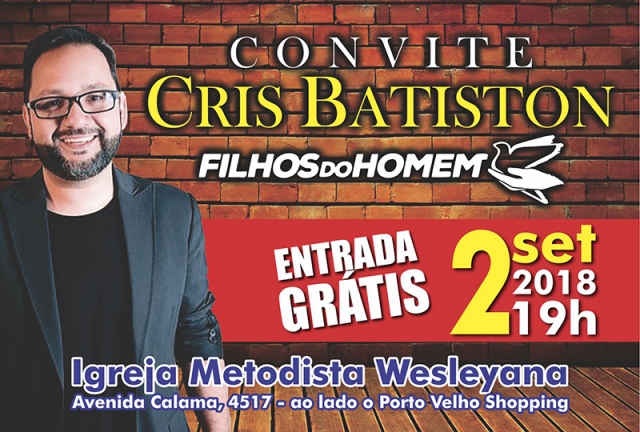 SHOW GOSPEL: Cris Batiston realiza show gratuito no próximo domingo em Porto Velho